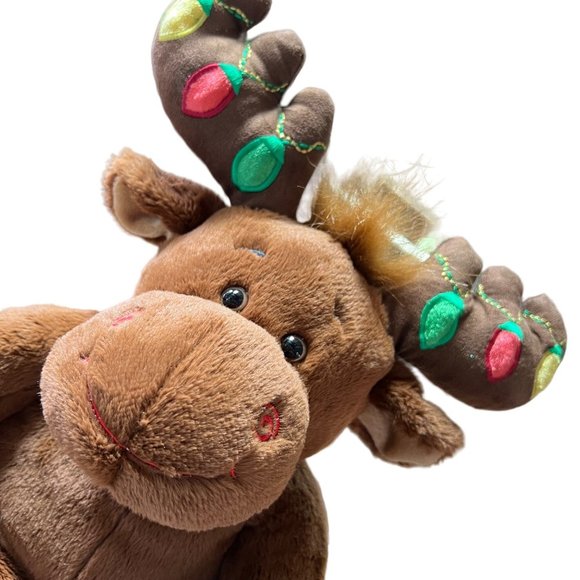 Build A Bear Hal The Moose Plush Stuffed Animal Brown Christmas Light Bulbs DO N - Picture 1 of 11